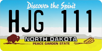 ND license plate HJG111
