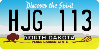 ND license plate HJG113