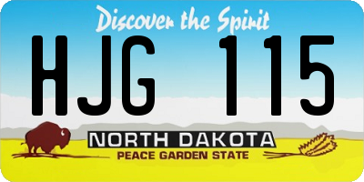 ND license plate HJG115