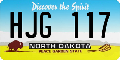 ND license plate HJG117