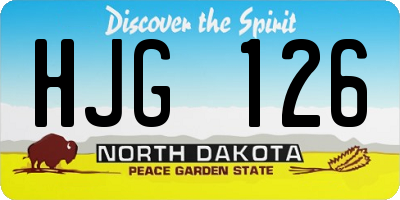 ND license plate HJG126