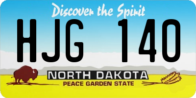 ND license plate HJG140