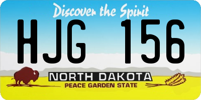 ND license plate HJG156