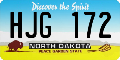 ND license plate HJG172