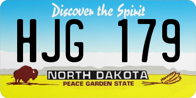 ND license plate HJG179