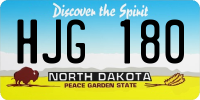 ND license plate HJG180