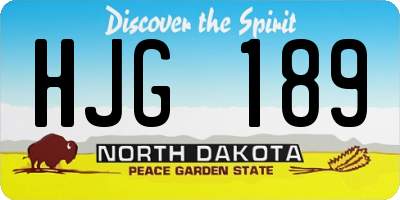 ND license plate HJG189
