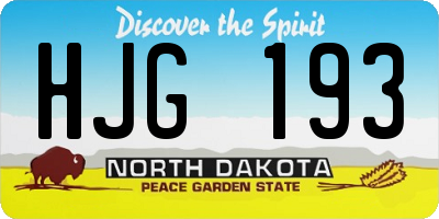 ND license plate HJG193