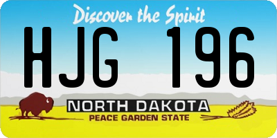 ND license plate HJG196