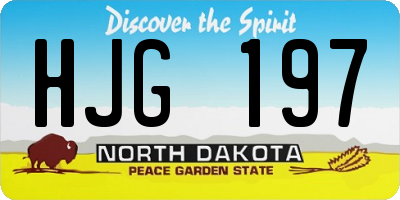 ND license plate HJG197