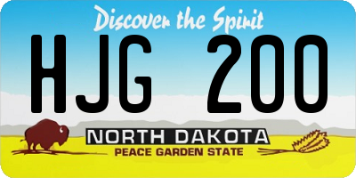 ND license plate HJG200