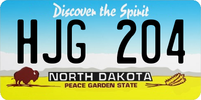 ND license plate HJG204