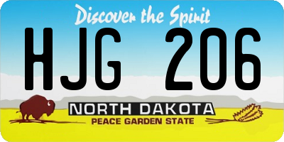 ND license plate HJG206