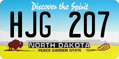 ND license plate HJG207