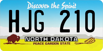 ND license plate HJG210