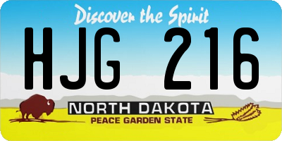 ND license plate HJG216