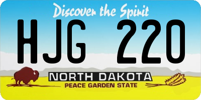 ND license plate HJG220