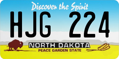 ND license plate HJG224