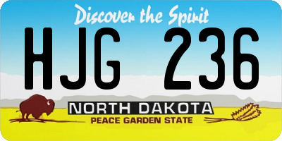 ND license plate HJG236