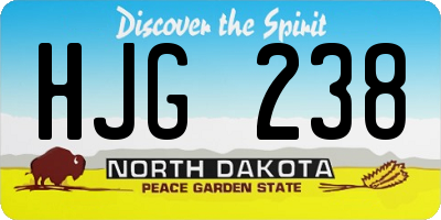 ND license plate HJG238