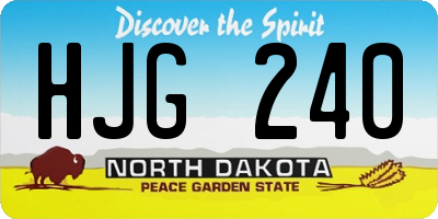ND license plate HJG240