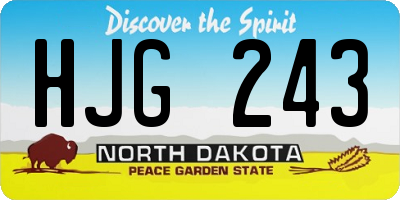 ND license plate HJG243