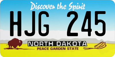 ND license plate HJG245