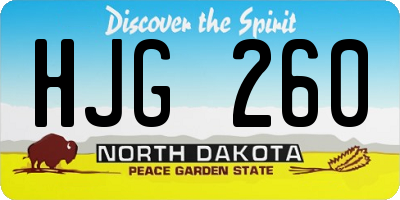 ND license plate HJG260