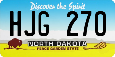 ND license plate HJG270
