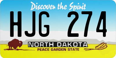 ND license plate HJG274