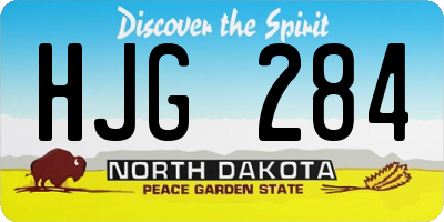 ND license plate HJG284