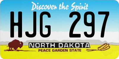 ND license plate HJG297