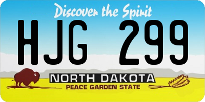 ND license plate HJG299