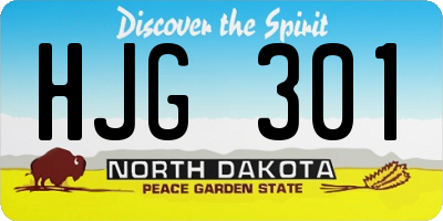ND license plate HJG301