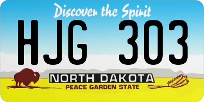 ND license plate HJG303
