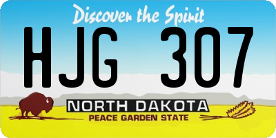 ND license plate HJG307