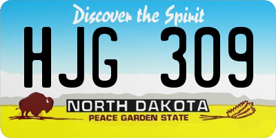 ND license plate HJG309