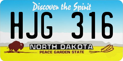 ND license plate HJG316