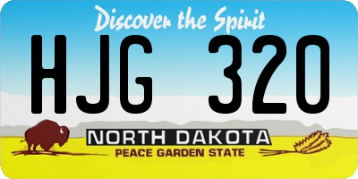 ND license plate HJG320