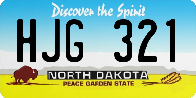 ND license plate HJG321