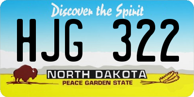 ND license plate HJG322