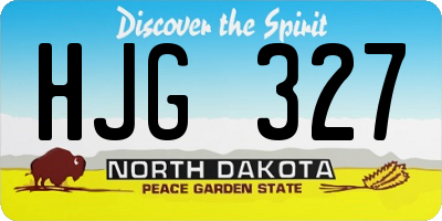 ND license plate HJG327
