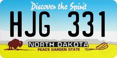 ND license plate HJG331