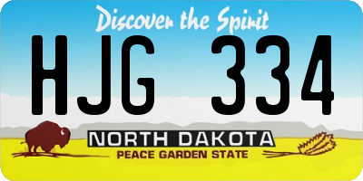 ND license plate HJG334
