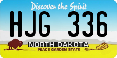 ND license plate HJG336