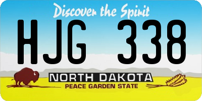 ND license plate HJG338