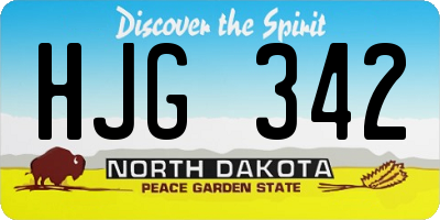 ND license plate HJG342