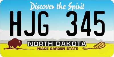 ND license plate HJG345
