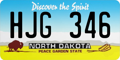 ND license plate HJG346