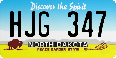 ND license plate HJG347